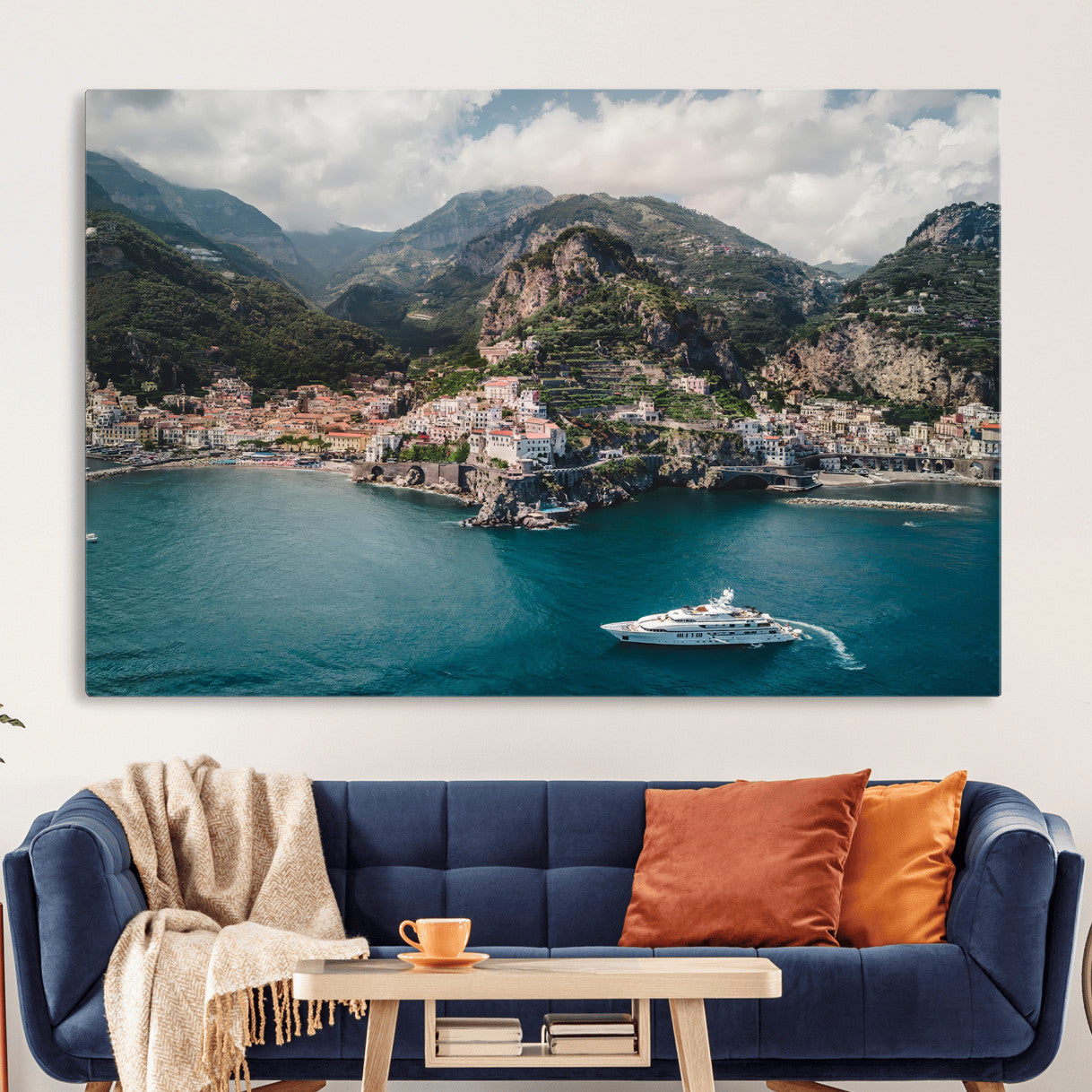 Amalfi Coast Wall Art – Framed Italian Seaside Canvas