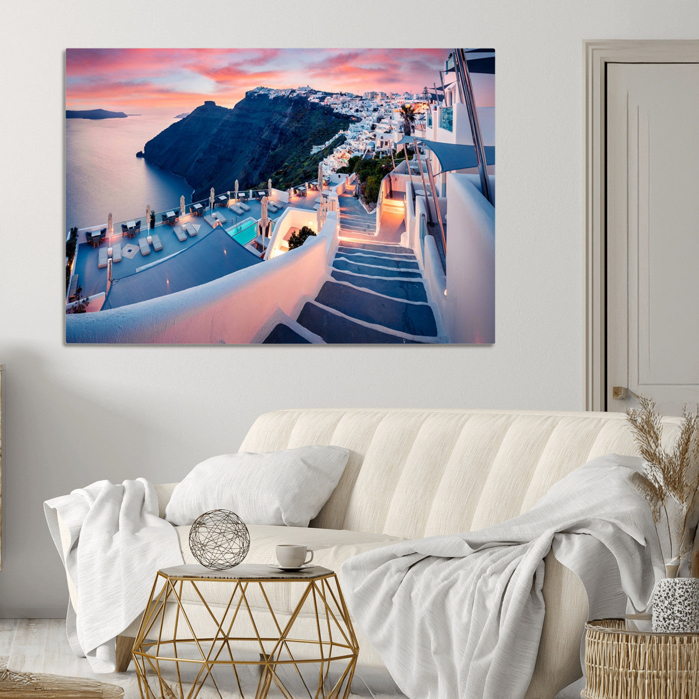 Greece Santorini Wall Art Landscape Canvas Print