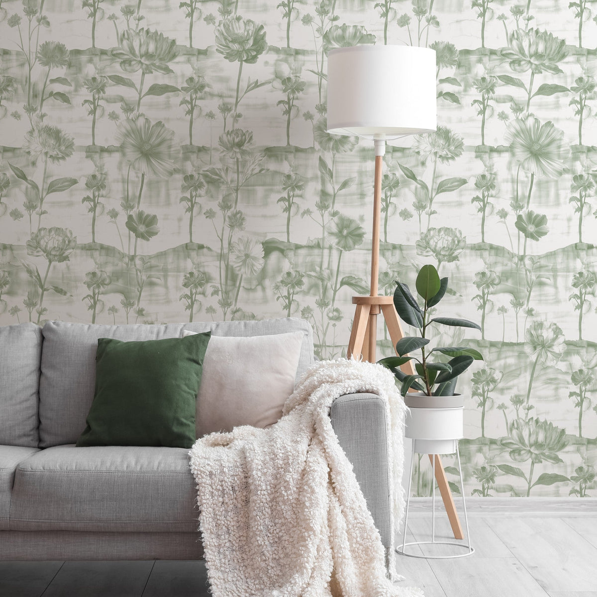 Lavina (Green) Wallpaper