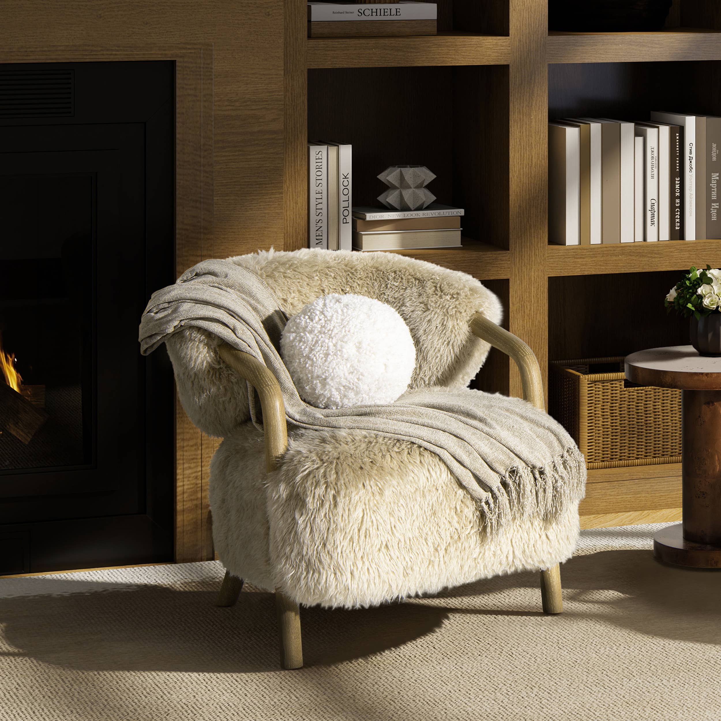 Home Ayla 9" Round Sphere Accent Ball Throw Pillow White