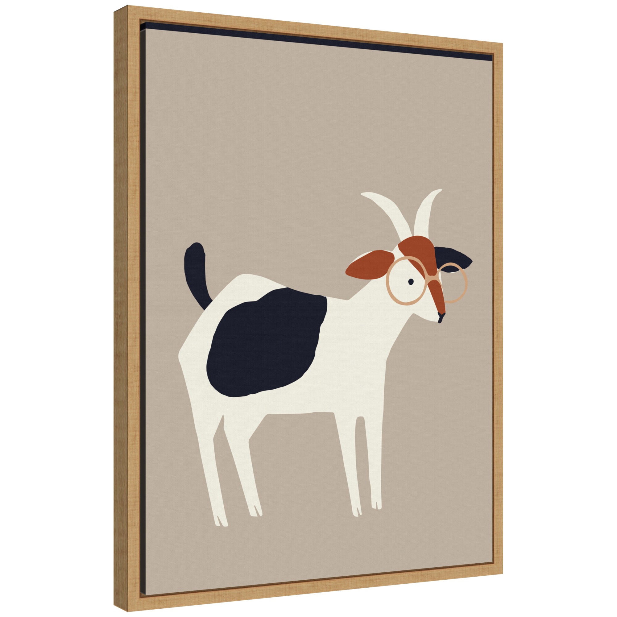Sylvie Farm Goat Framed Canvas by Hannah Beisang