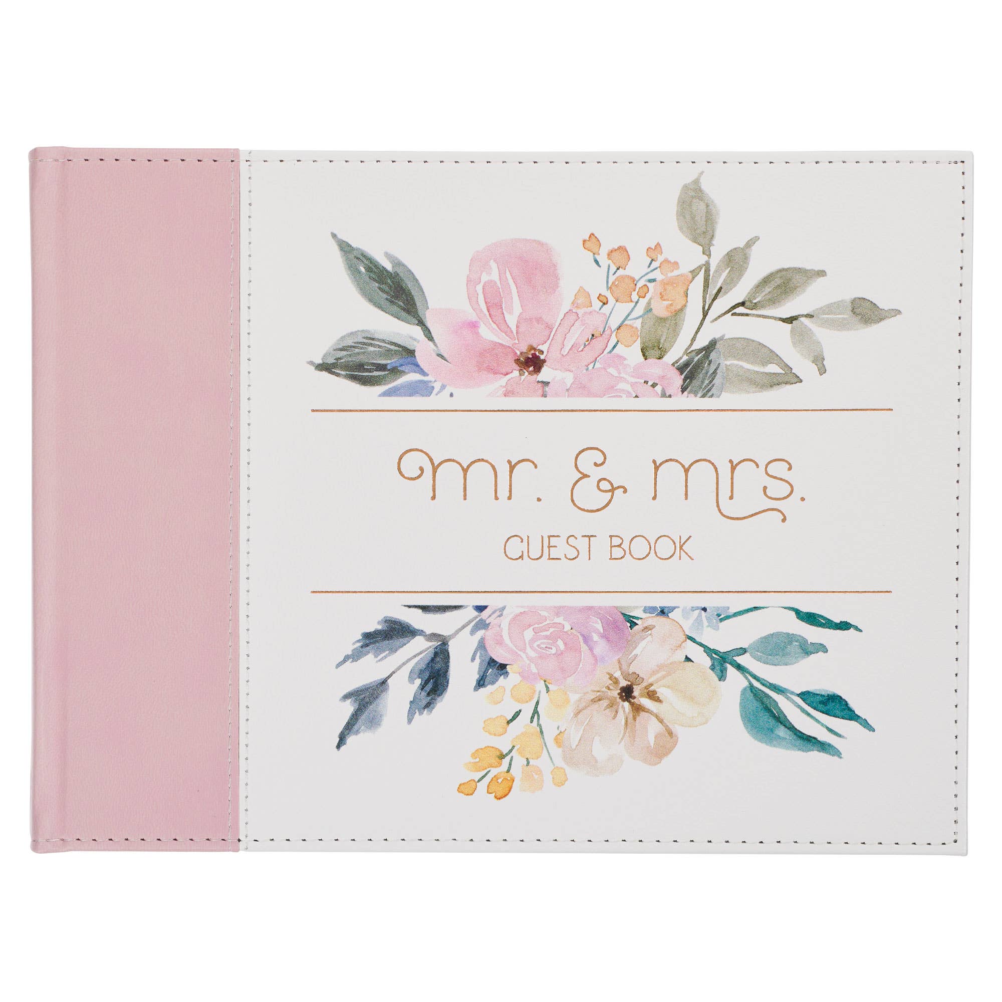 Guest Book Pink/White Floral Mr. & Mrs.