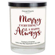 Funny Christmas Candles - Merry Everything & A Happy Always