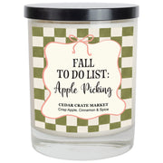 Fall Candle - Fall To Do List: Apple Picking