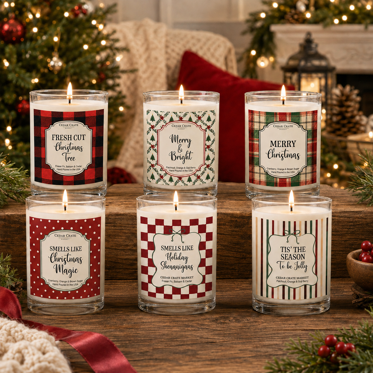 Funny Christmas Candles - Merry & Bright Golden Patchouli