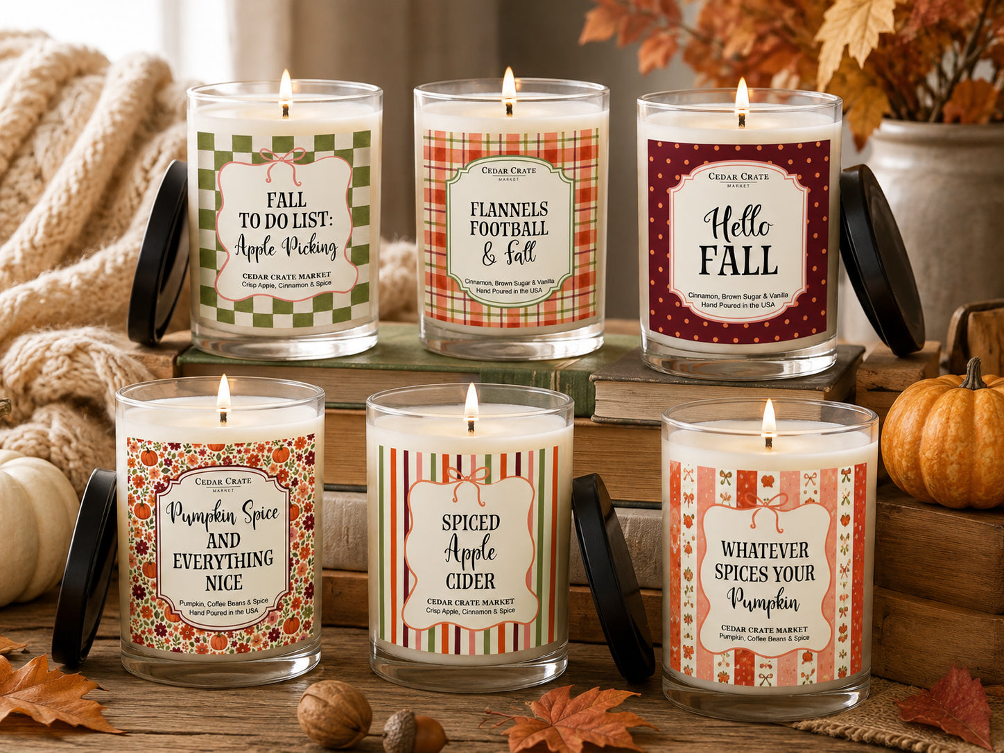 Fall Candle - Flannels Football & Fall
