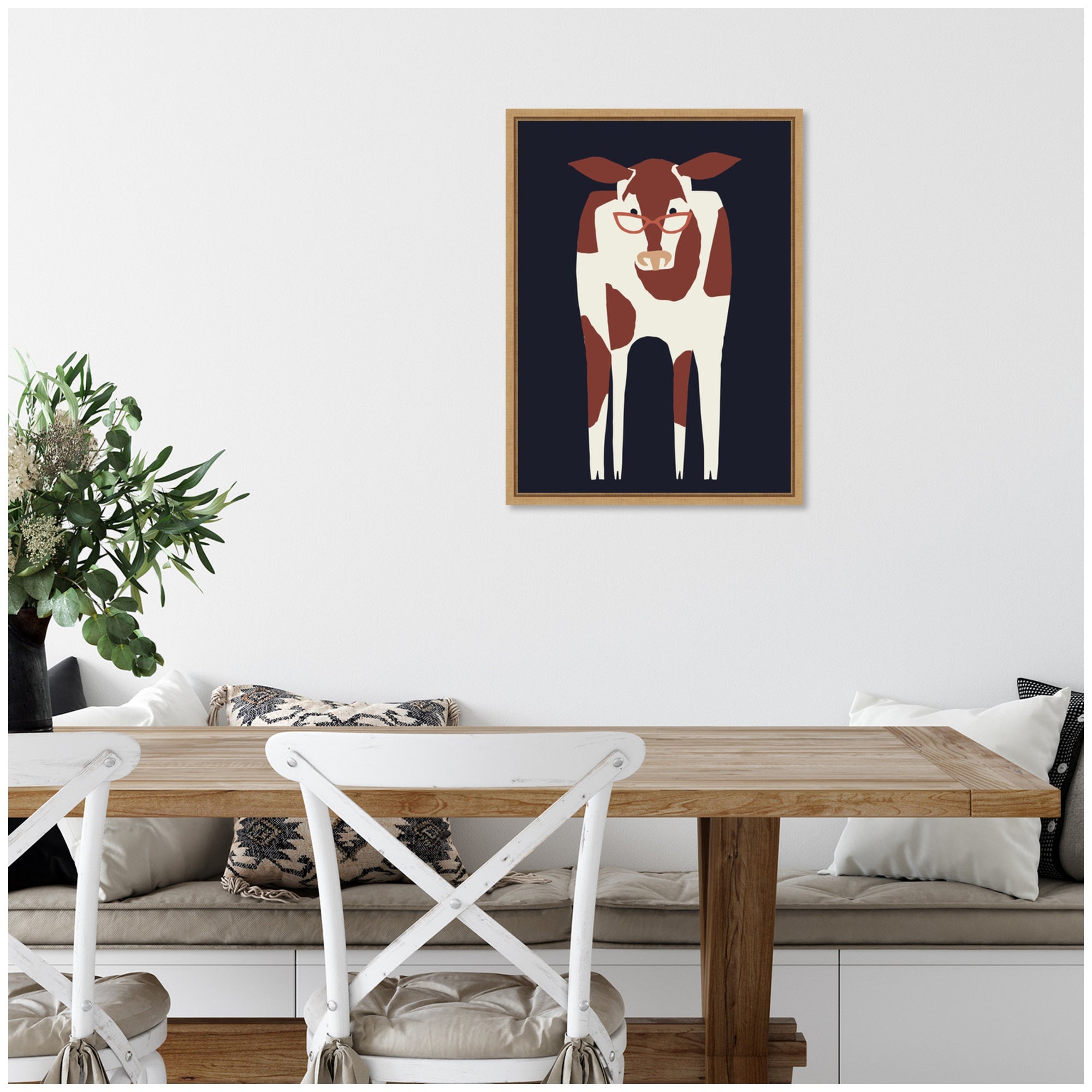 Sylvie Farm Cow Framed Canvas by Hannah Beisang