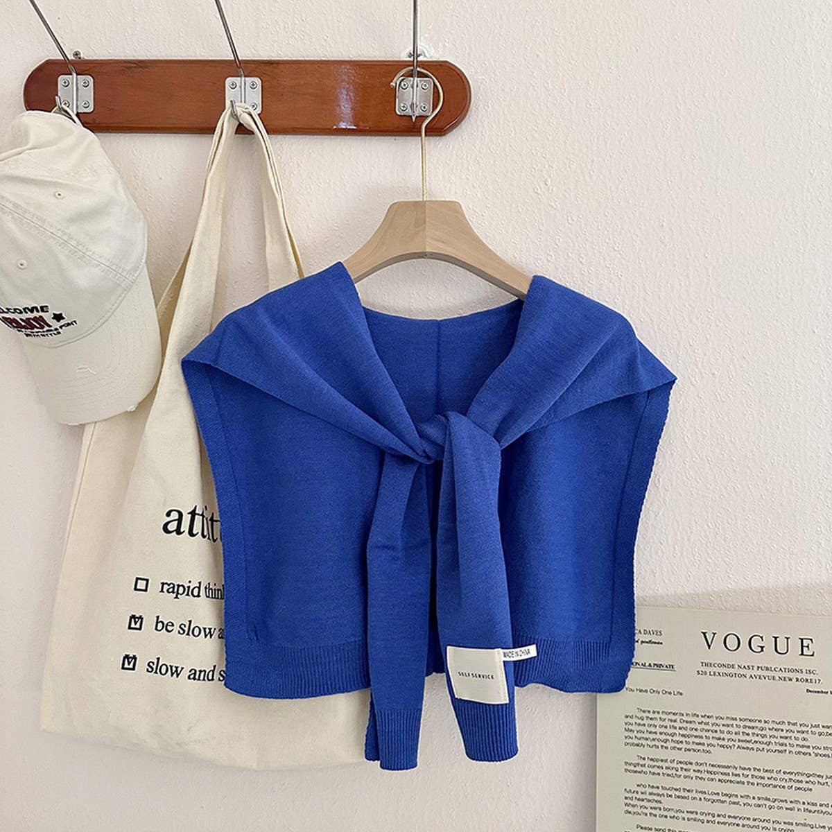 Solid Color Knitted Knotted Shawl–Casual & Cozy _CWASC0757: CAMEL / (OS) 2