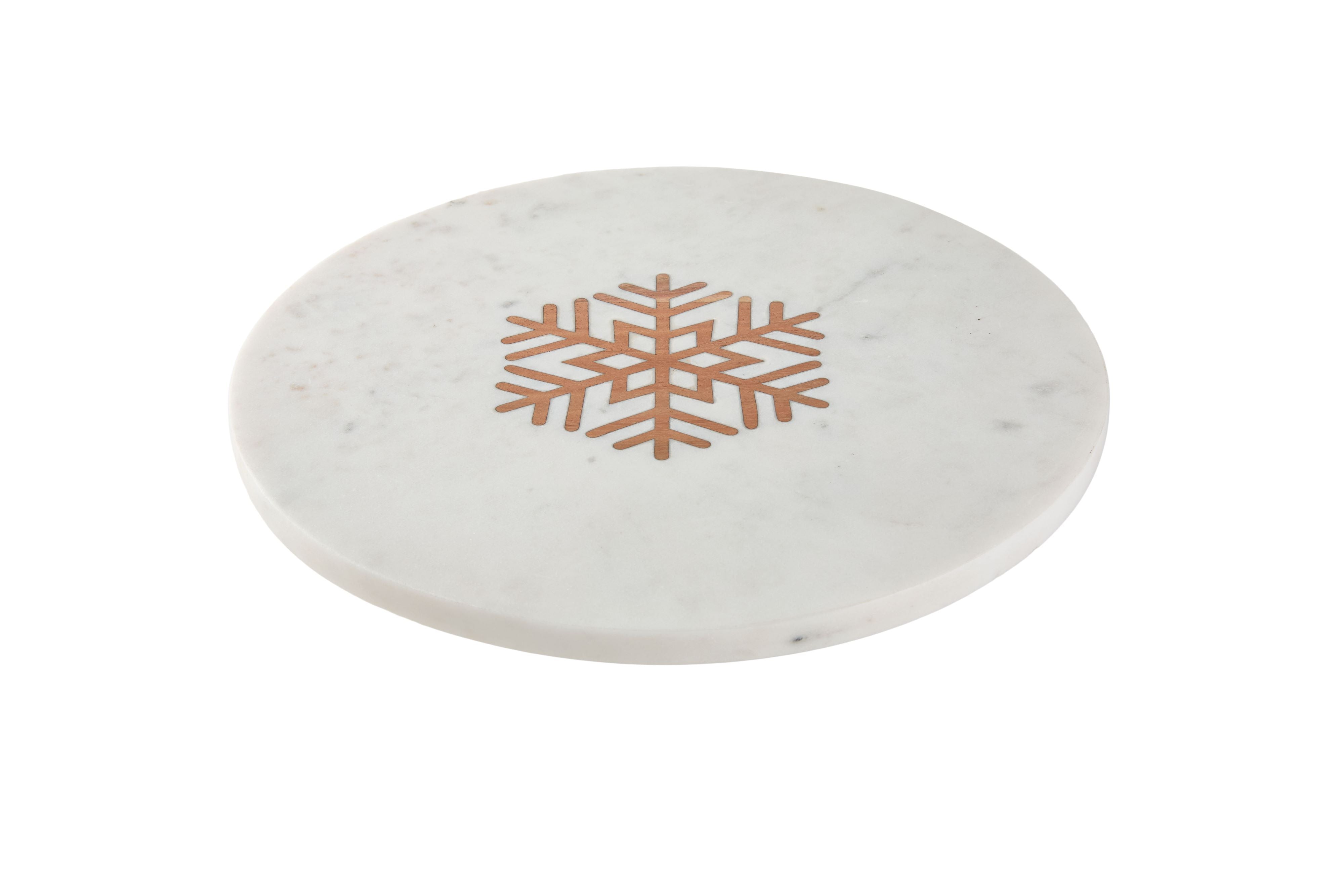 Marble Snowflake Rotating Tray
