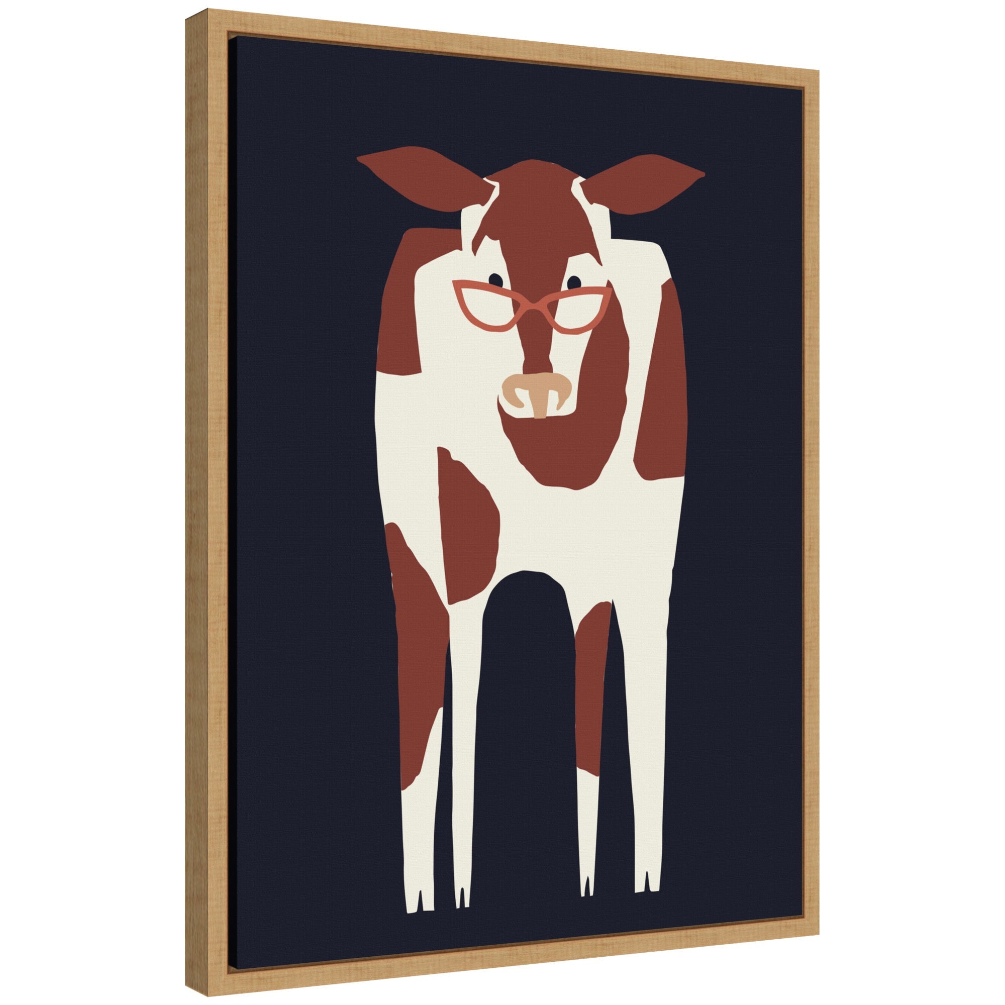 Sylvie Farm Cow Framed Canvas by Hannah Beisang
