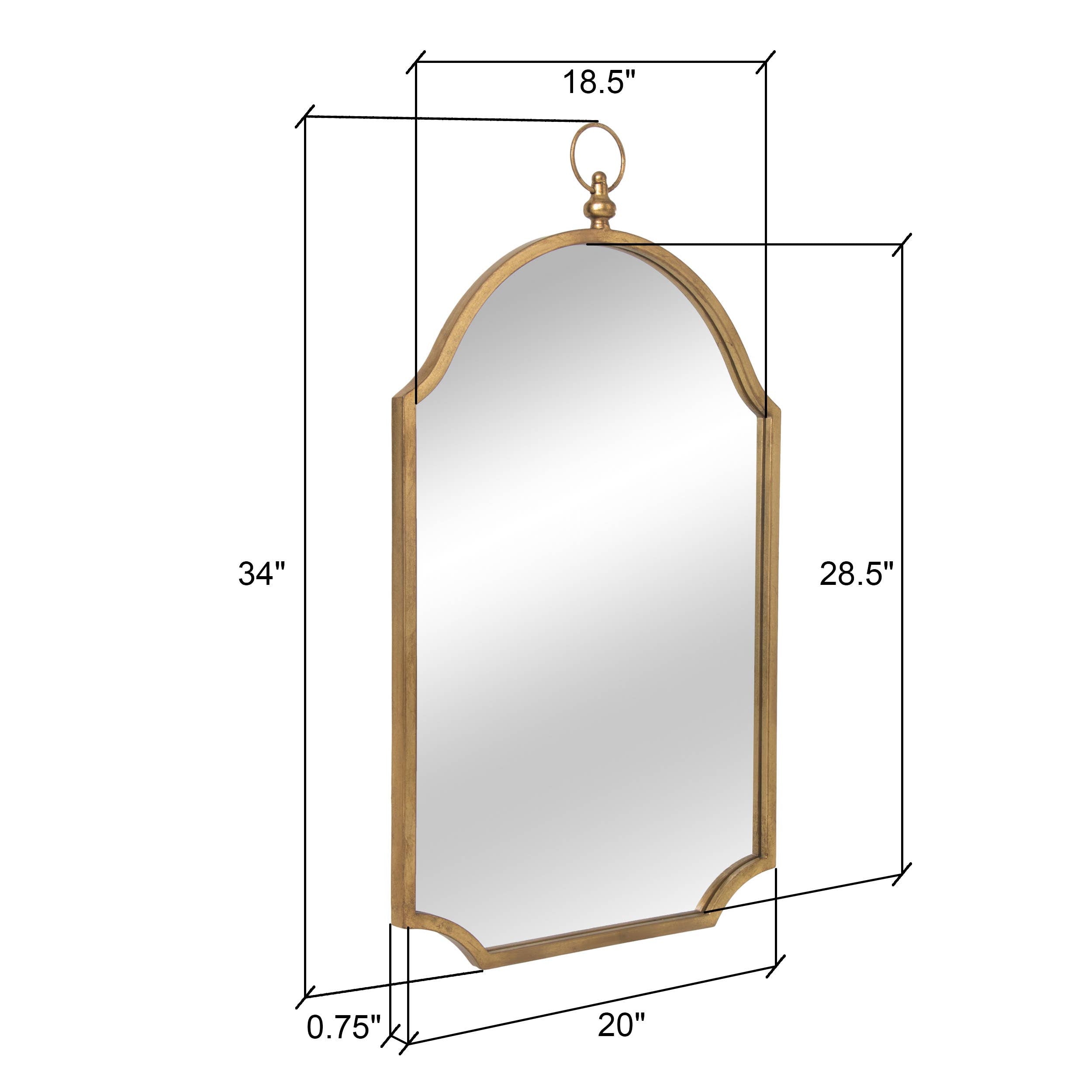 Amarett Mirror - 34"H x 20"W