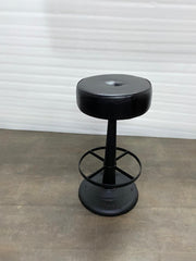 Gavin Counter Stool - Black Leather/Iron