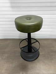 Gavin Counter Stool - Green Leather/Iron