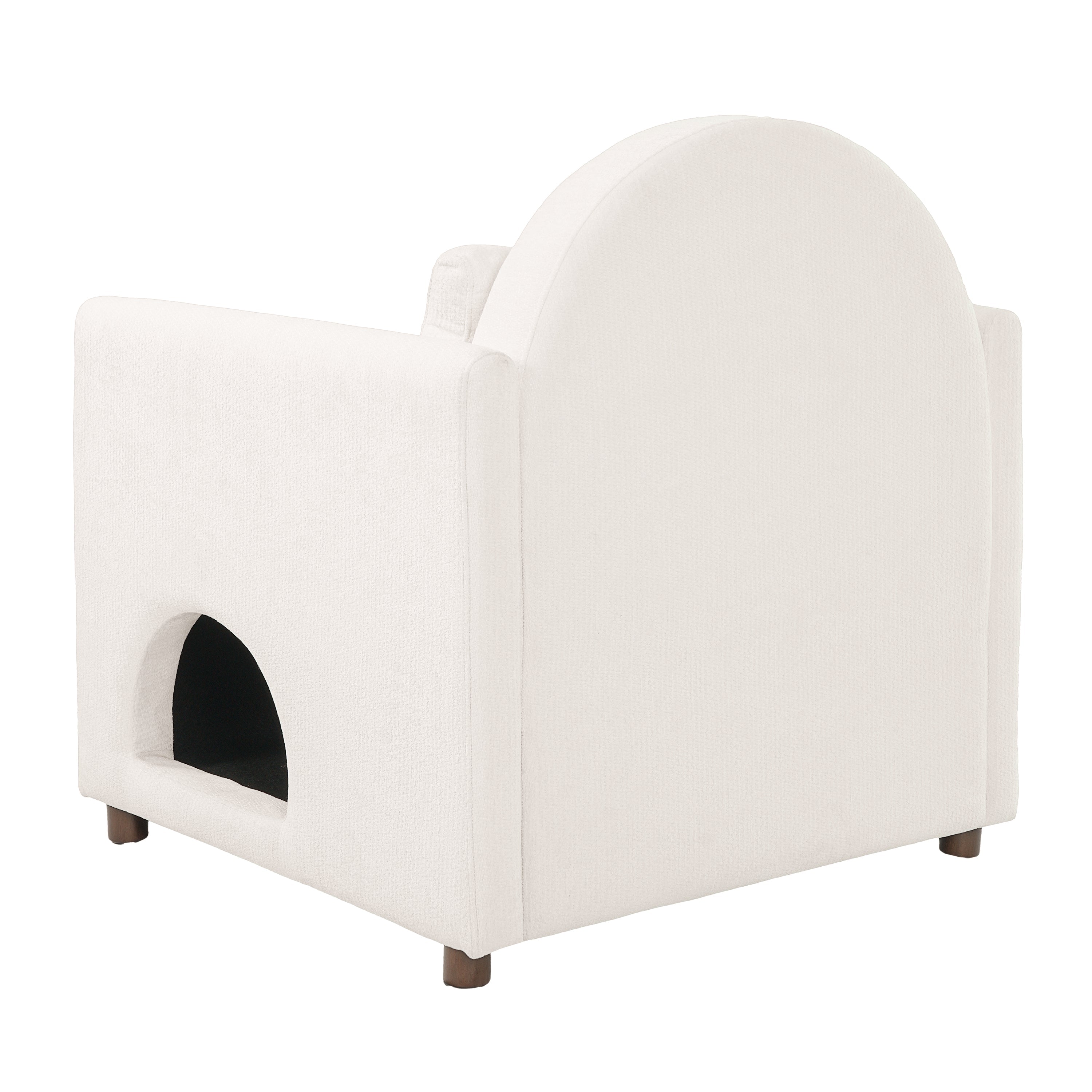 Beige Pet Friendly Accent Chair with Hidden Pet Nook