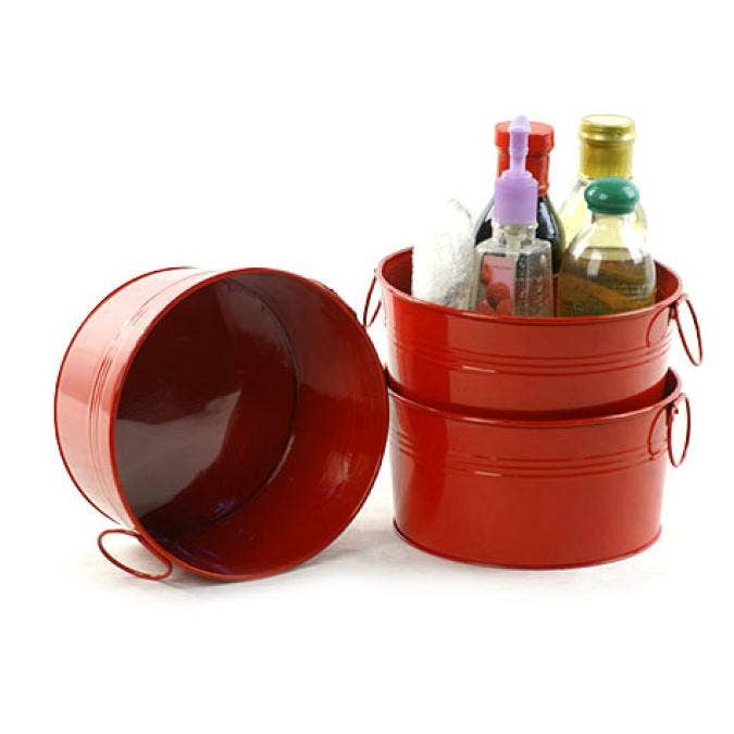 8 inch Round Tin Tub in multiple finishes: White