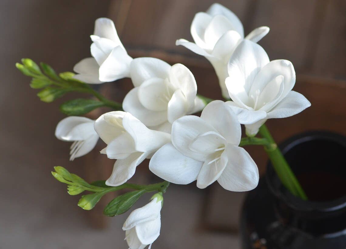 20" Lifelike Soft Real Touch Artificial Freesia-2 sprays: Pure Purple