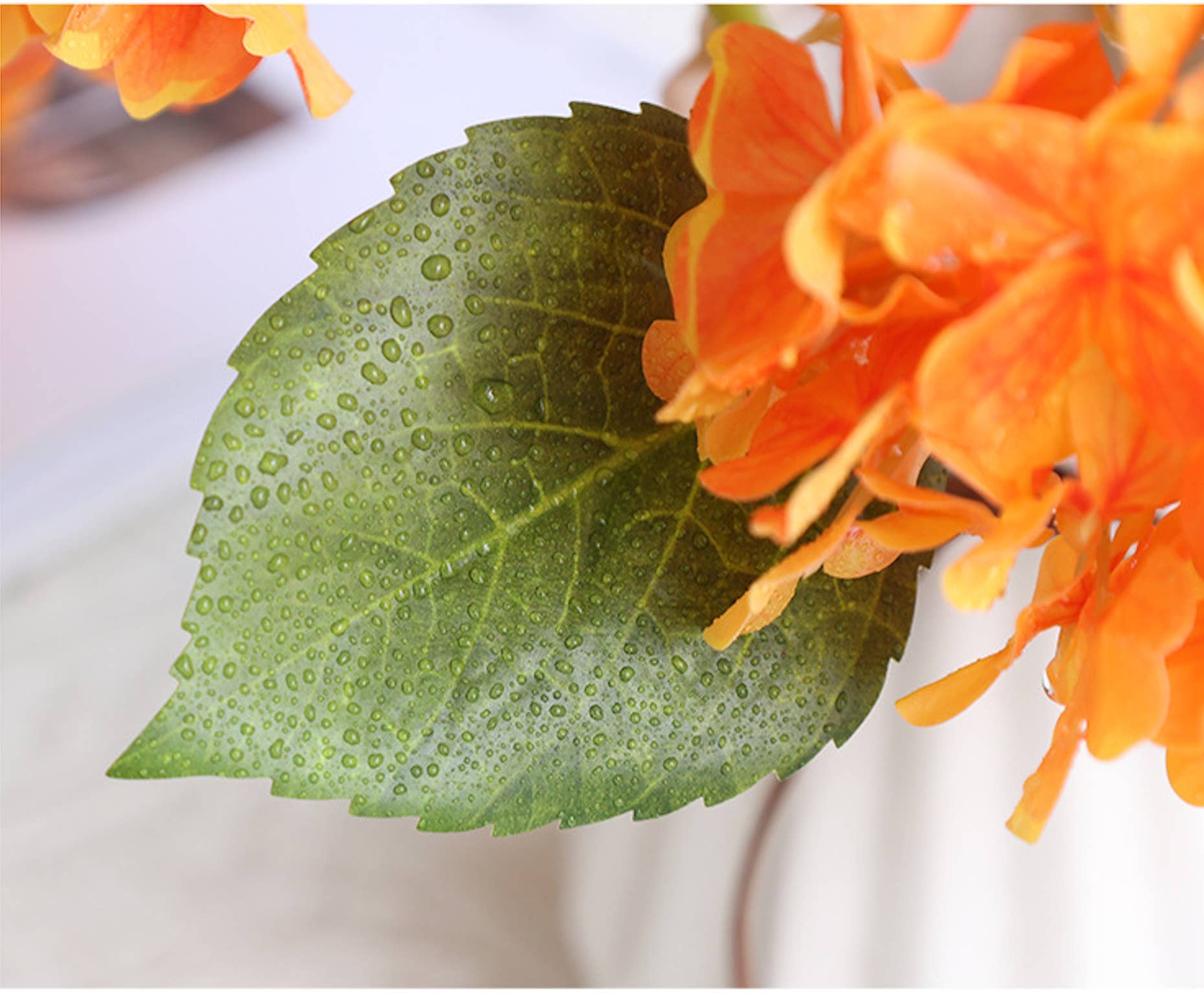 12.5"Real Touch lifelike Hydrangea-6”bloom: Pure White