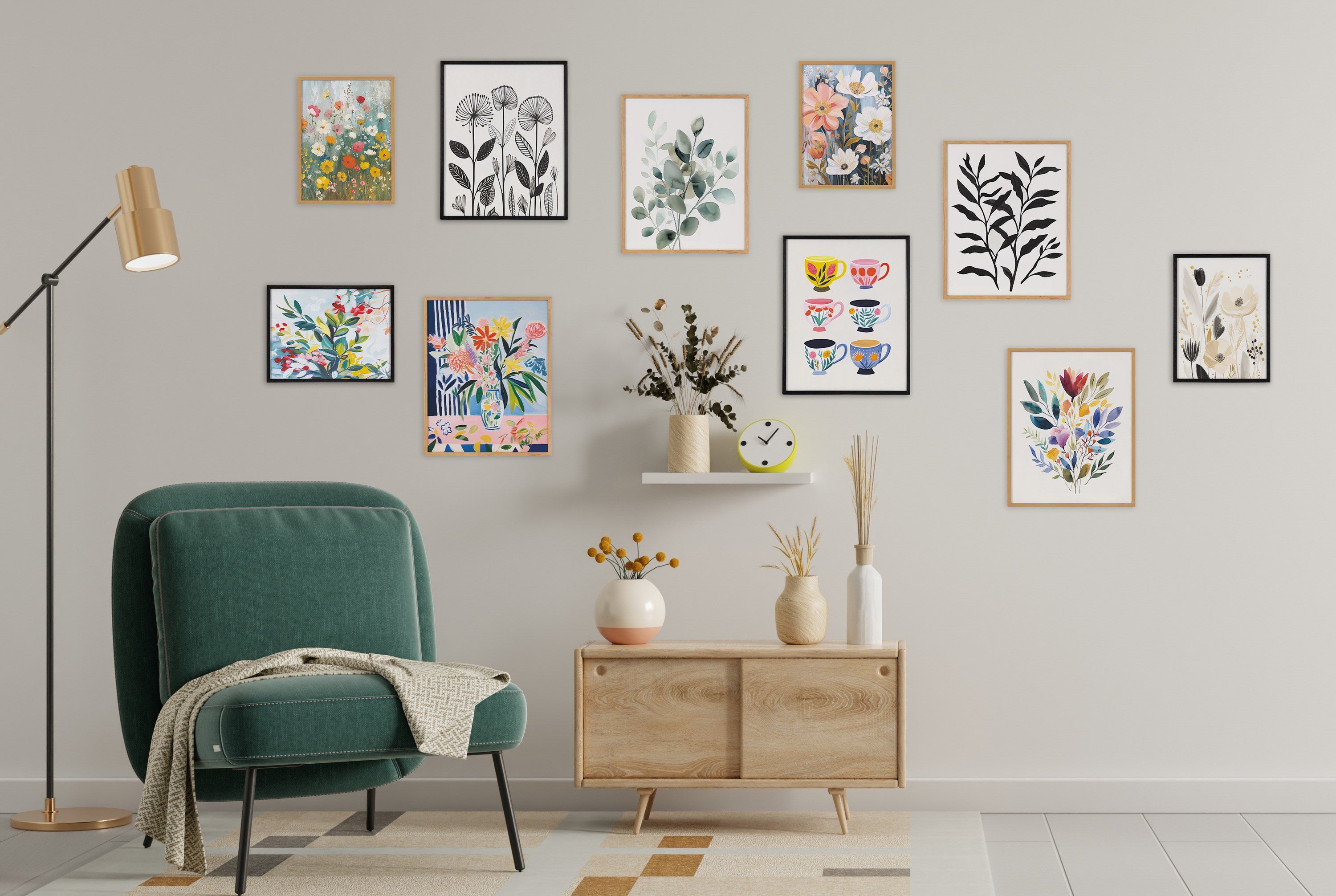 Gallery Jewel Tone Botanical Abstract Print by The Creative Bunch Studio