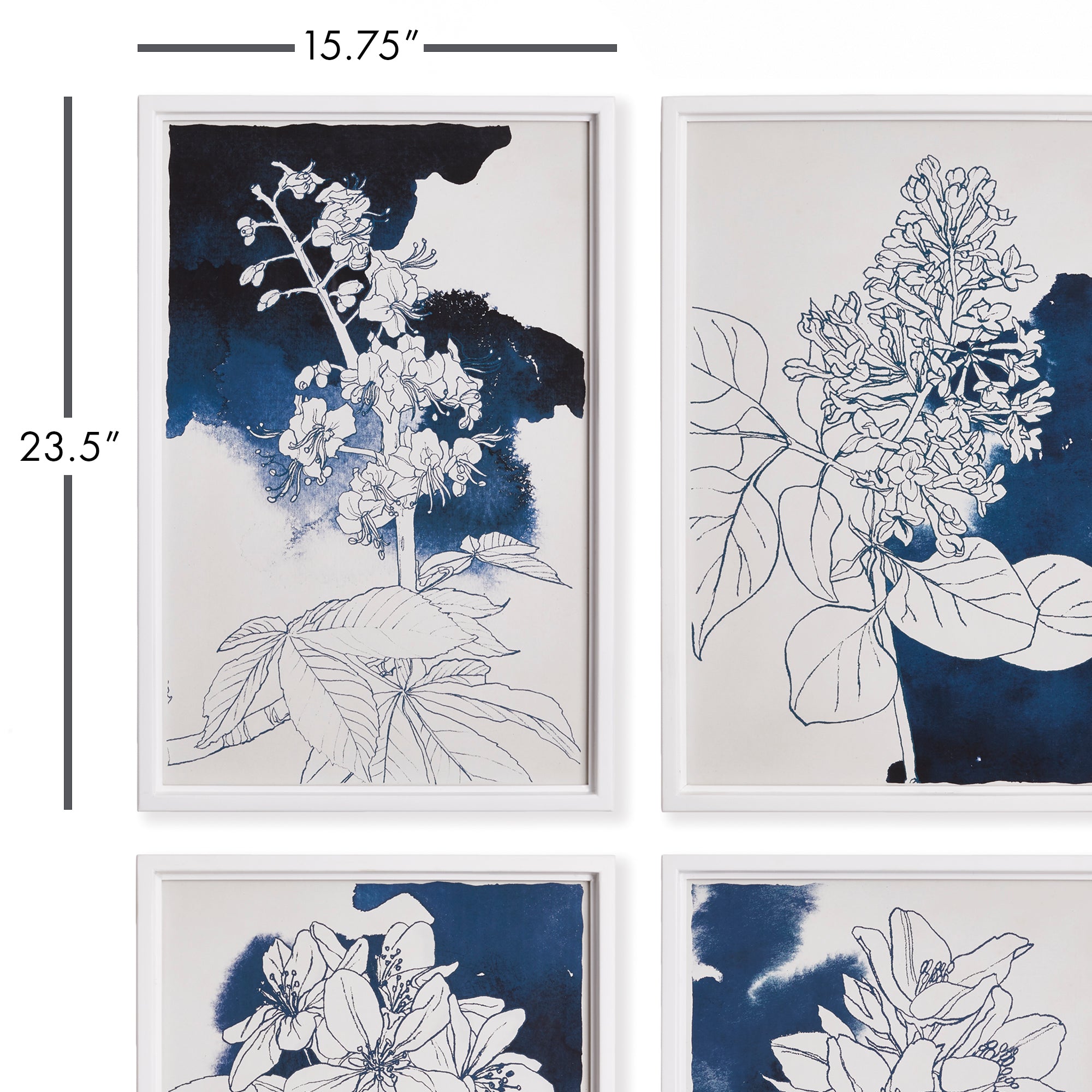 STUDIO FLORAL SKETCHES, SET OF 4