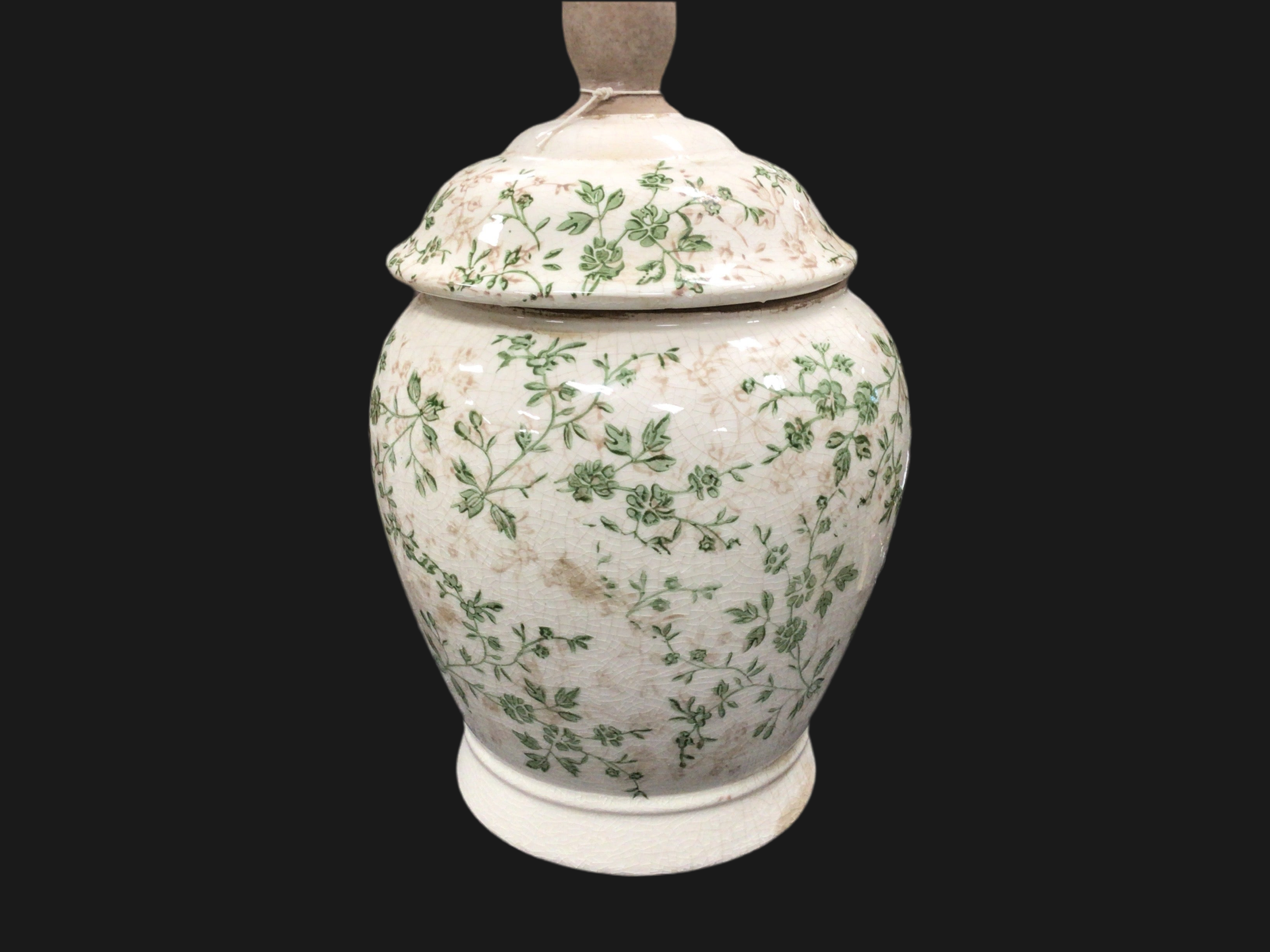 Sage & Cream Floral Vase  - L