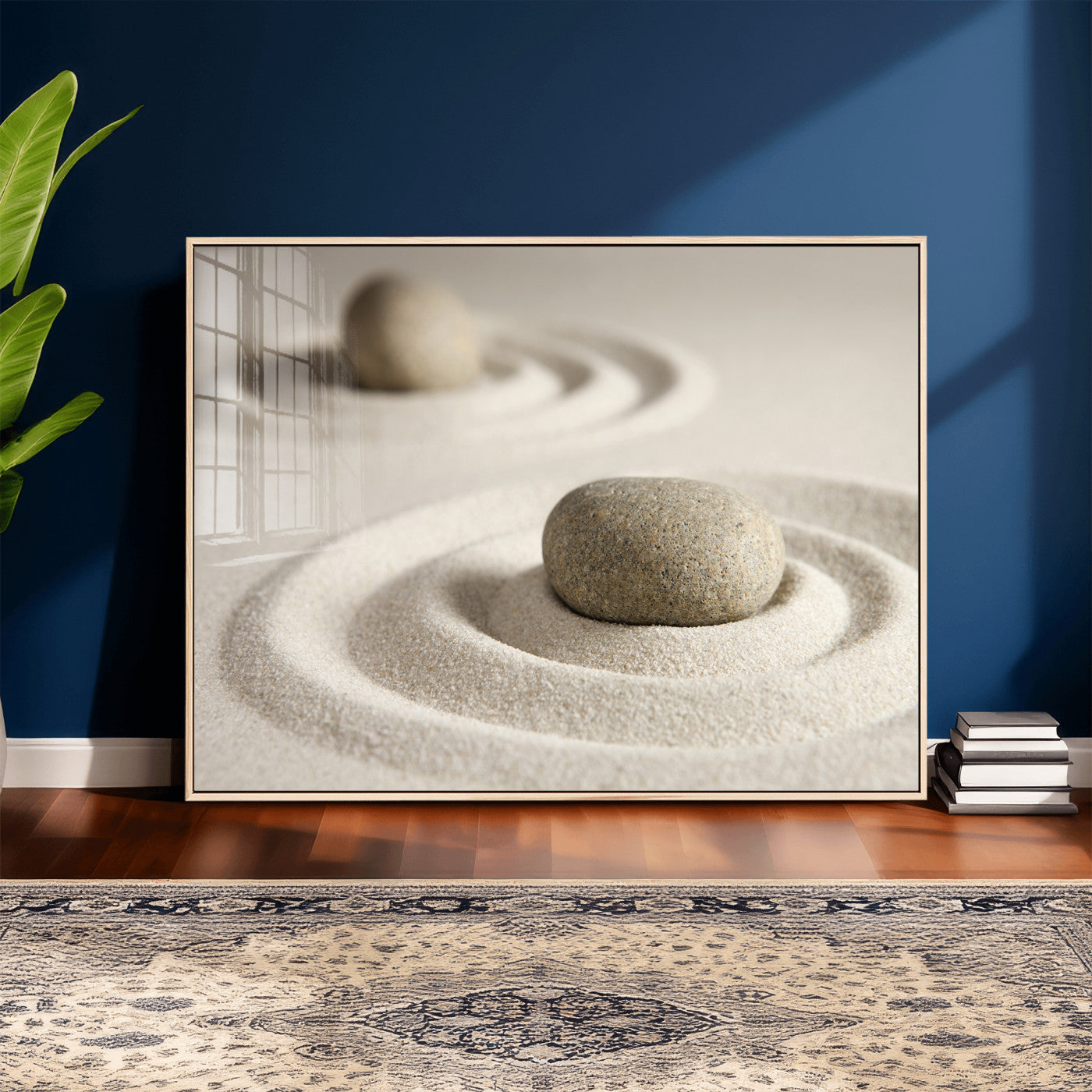 Zen Garden Stone Sand Canvas | Japanese Rock Garden Wall Art