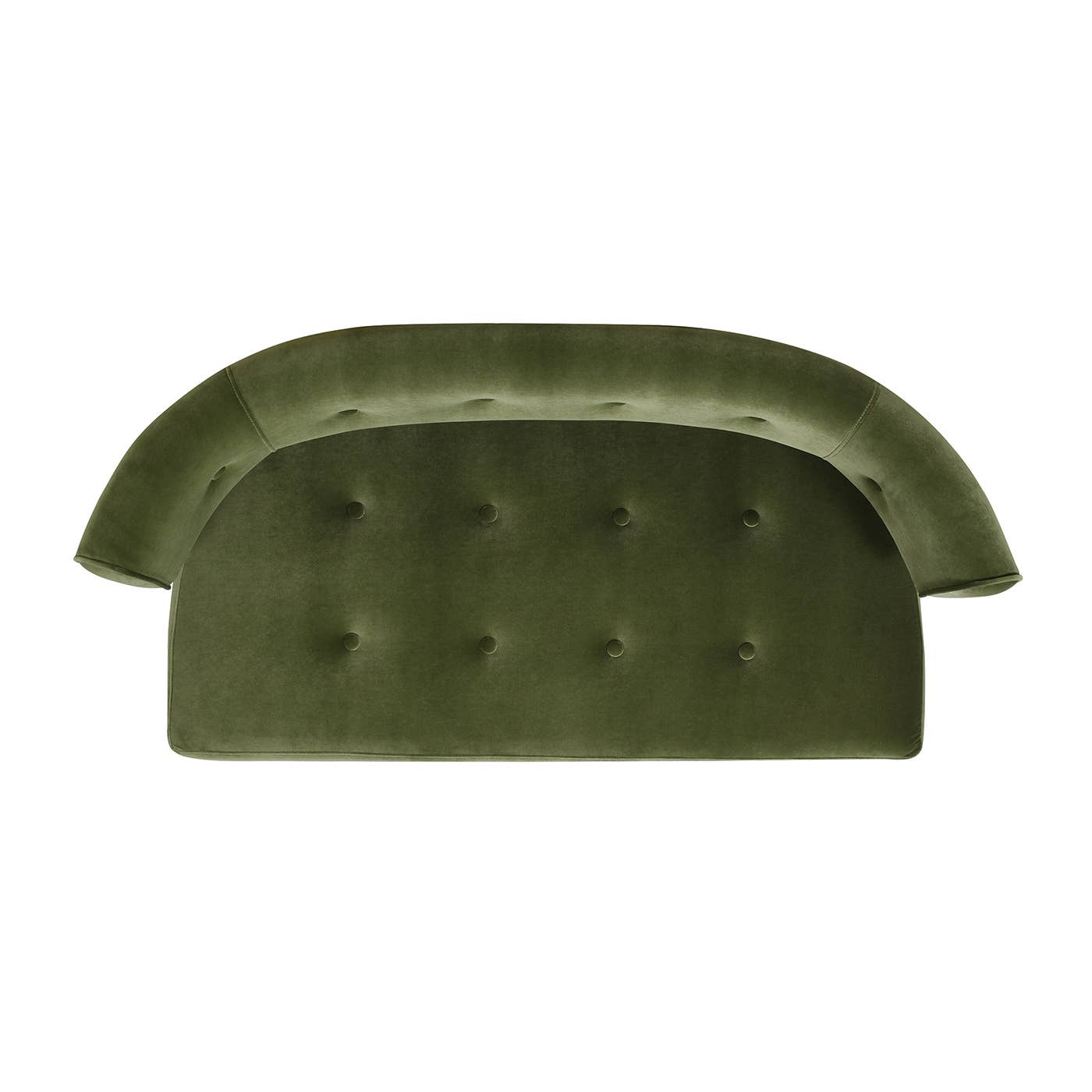 Jared Roll Arm Tufted Bench with Back Settee: Olive Green