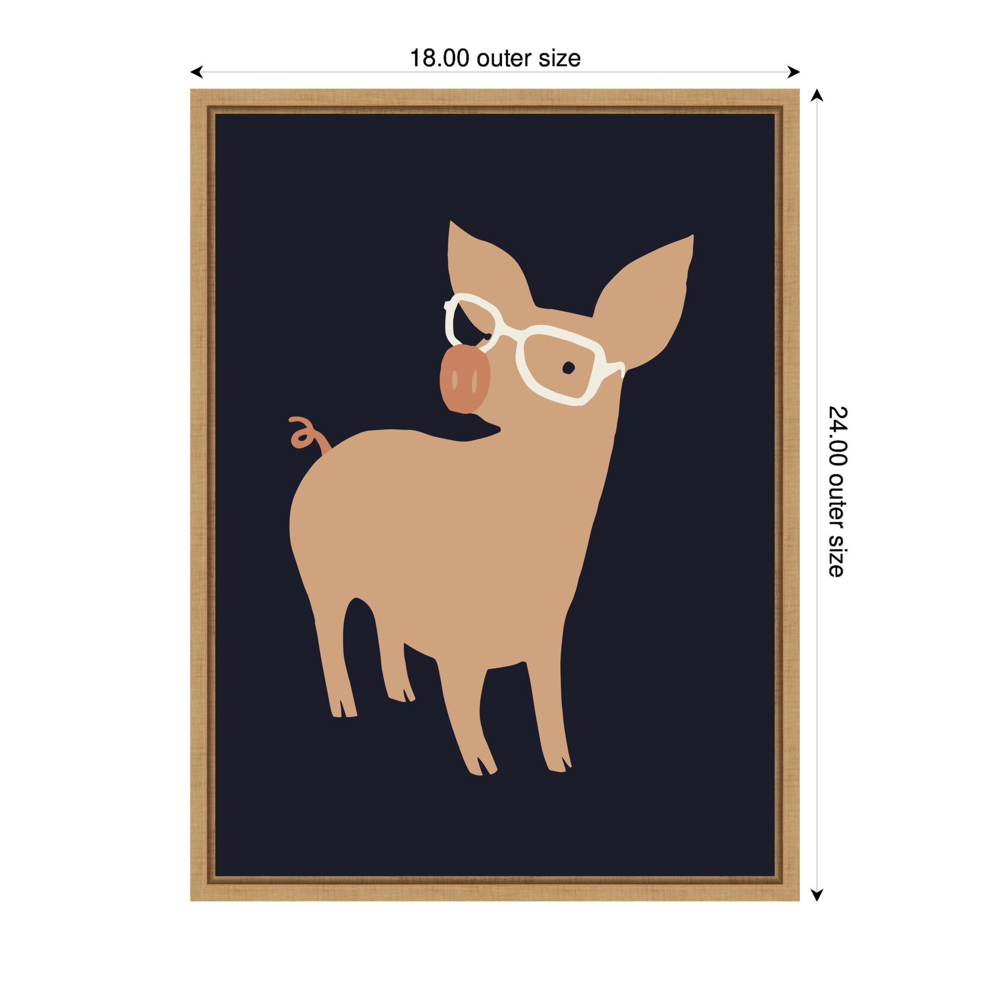 Sylvie Farm Pig Framed Canvas by Hannah Beisang