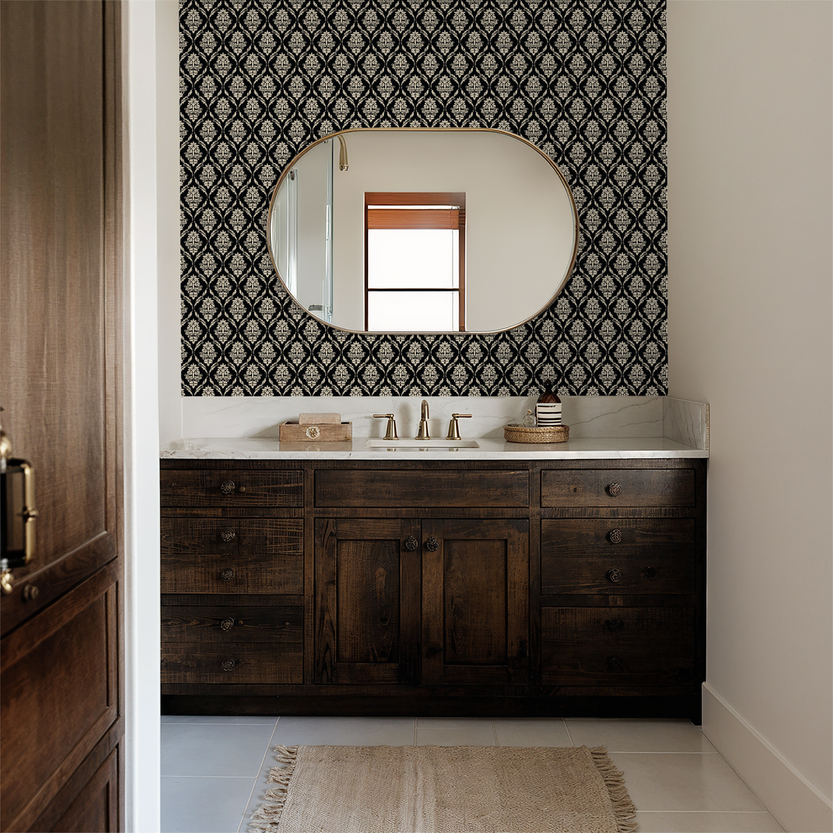 Farmhouse Revival (Black) Wallpaper