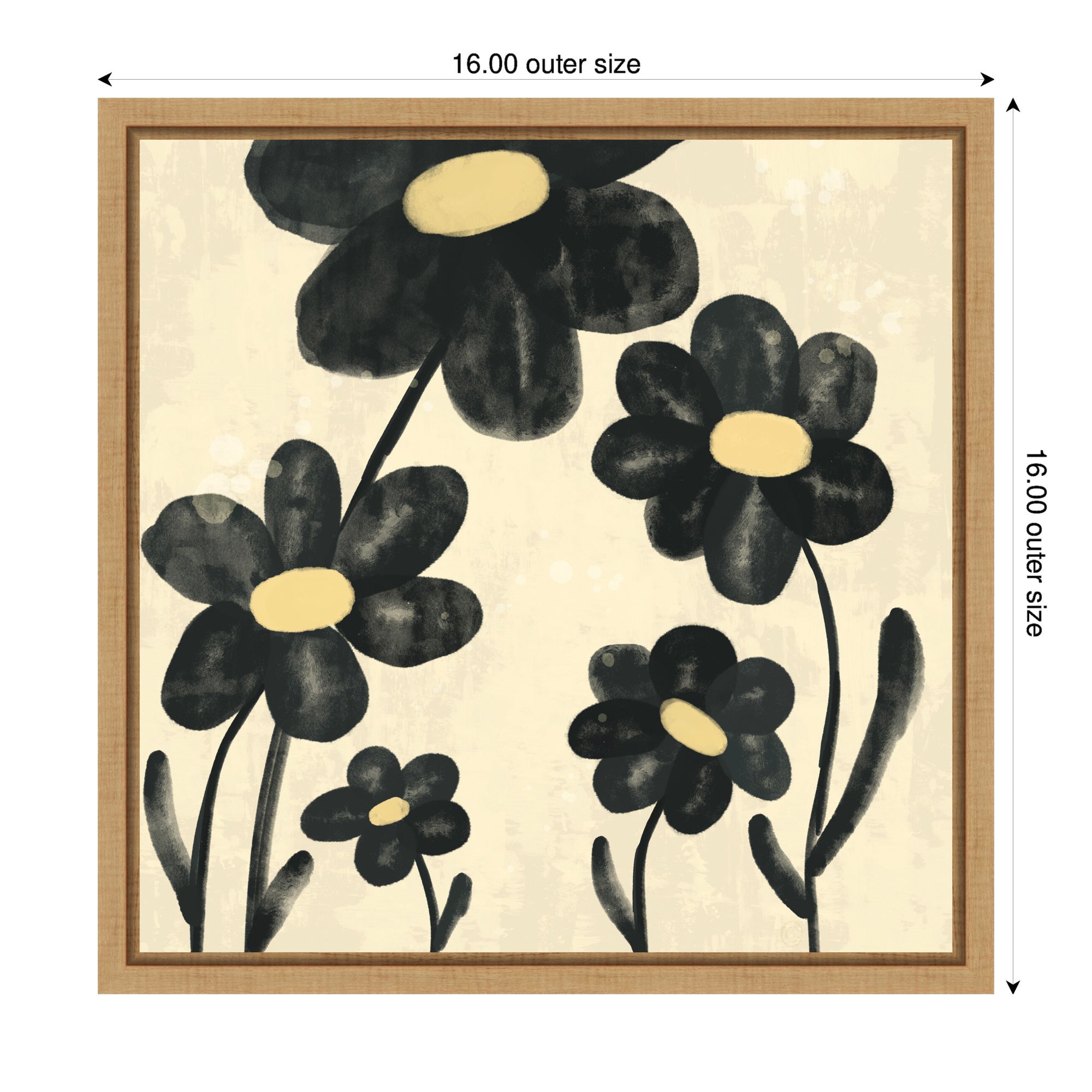 Sylvie Black Flowers Framed Canvas by Carrie Cantwell