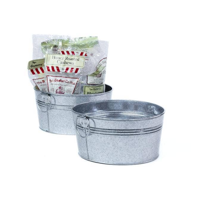 8 inch Round Tin Tub in multiple finishes: White