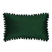 Rectangular Pompoms Throw Pillow cover and 330g insert size 12"x20" lumbar pillow, Dark Green, 12X20 – Fancy & Stacy