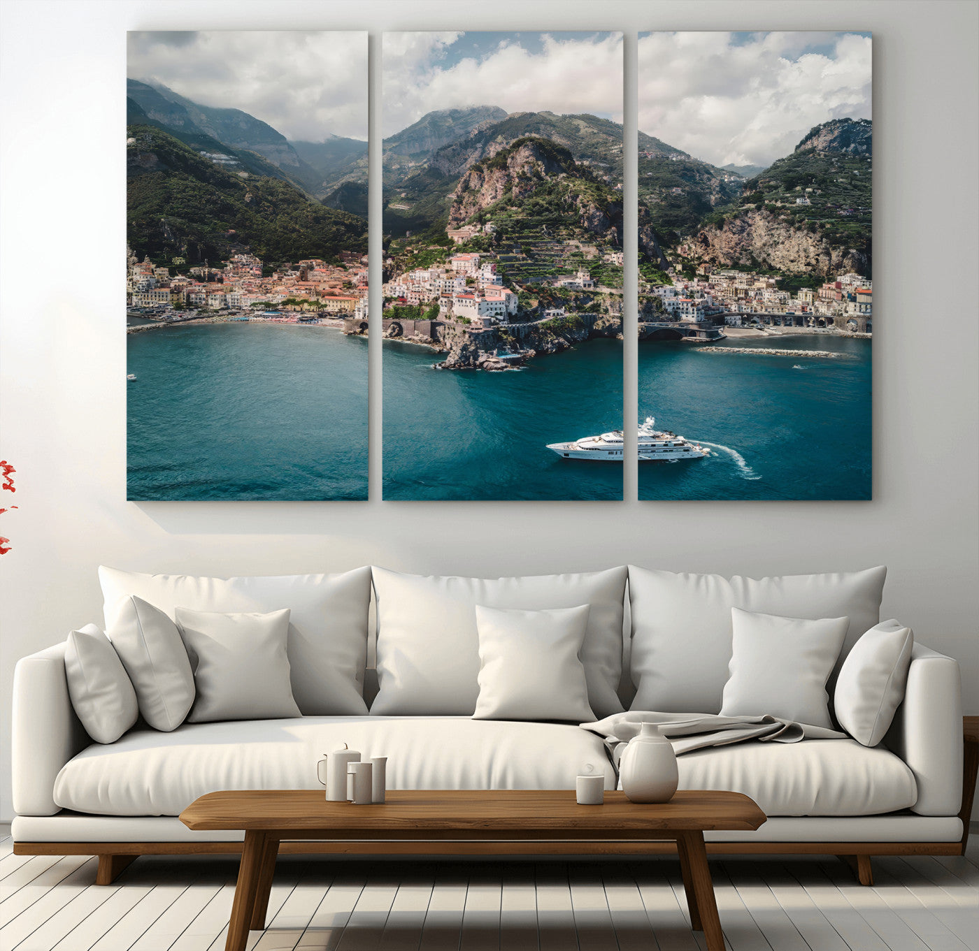 Amalfi Coast Wall Art – Framed Italian Seaside Canvas