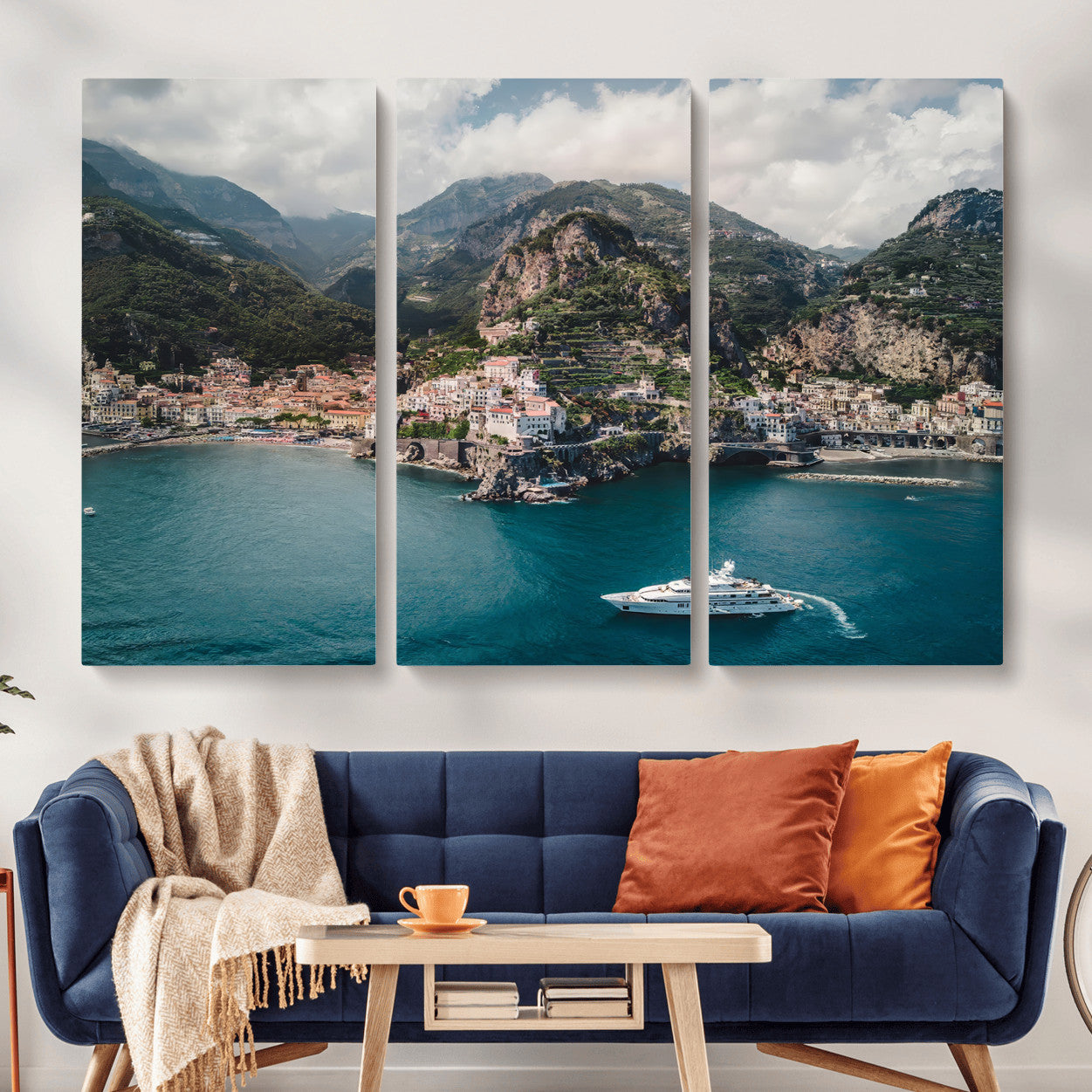 Amalfi Coast Wall Art – Framed Italian Seaside Canvas