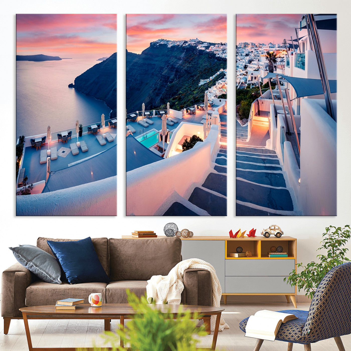 Greece Santorini Wall Art Landscape Canvas Print