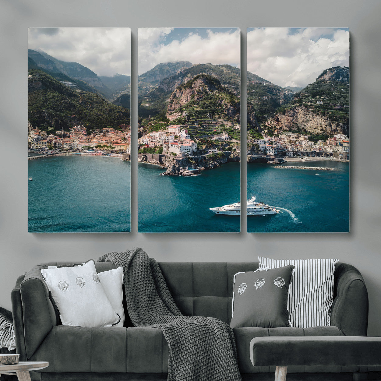 Amalfi Coast Wall Art – Framed Italian Seaside Canvas