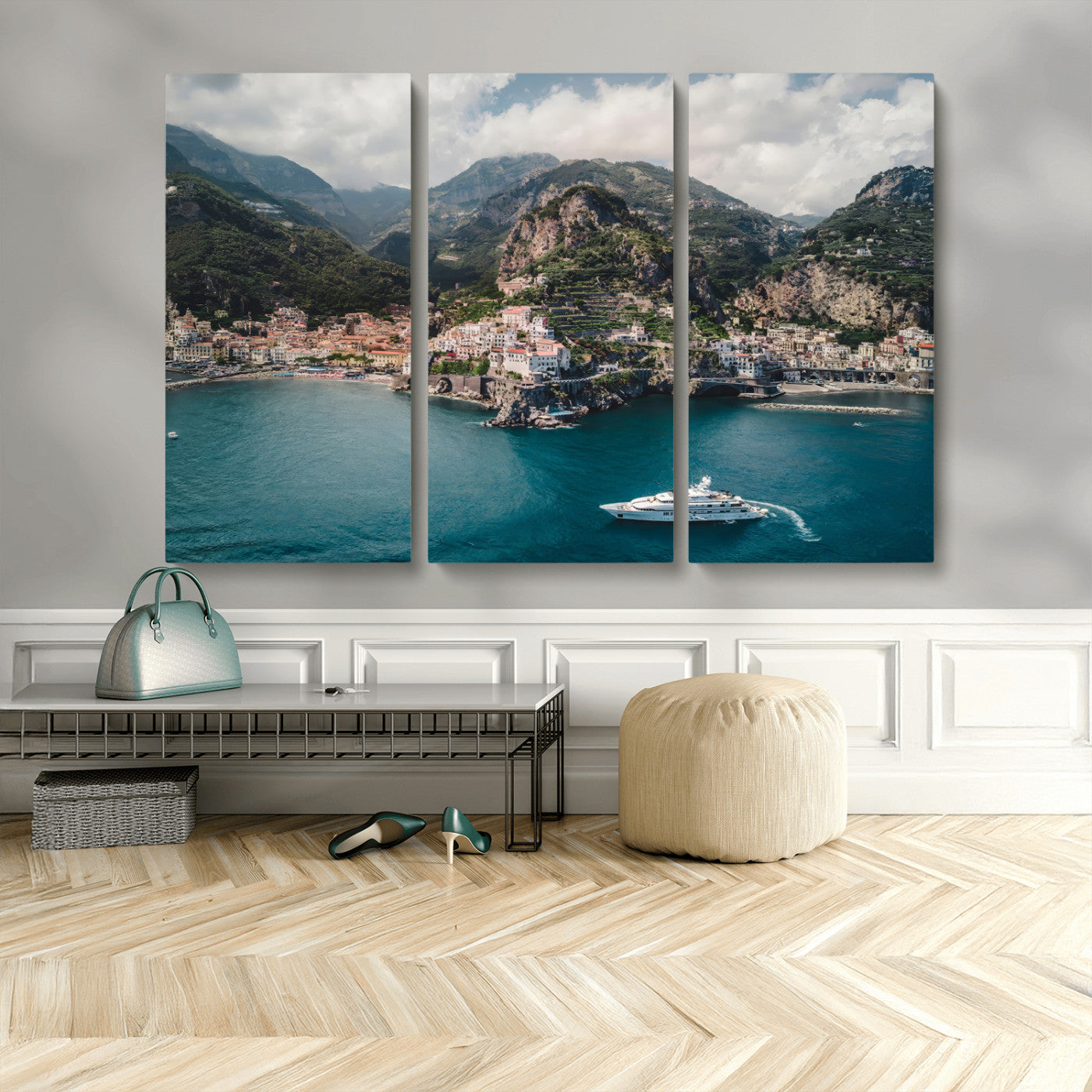 Amalfi Coast Wall Art – Framed Italian Seaside Canvas