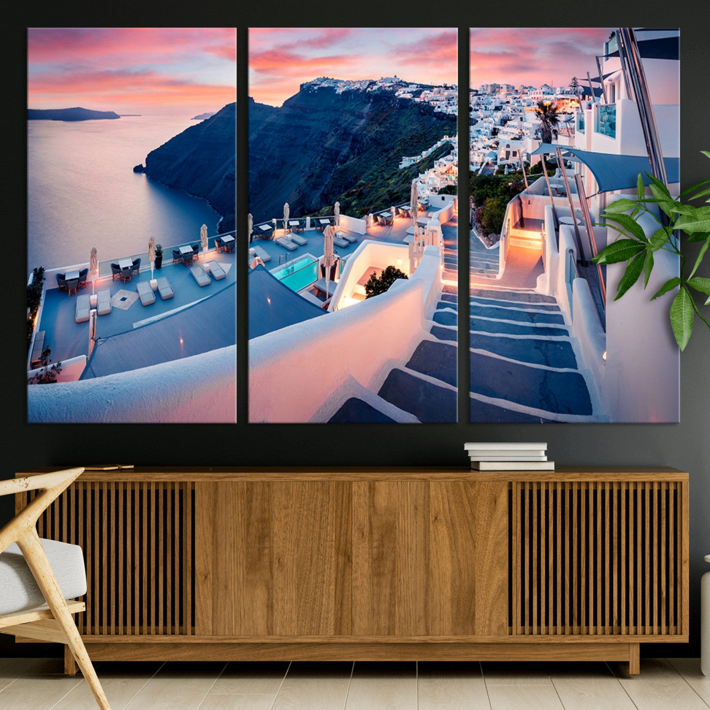 Greece Santorini Wall Art Landscape Canvas Print