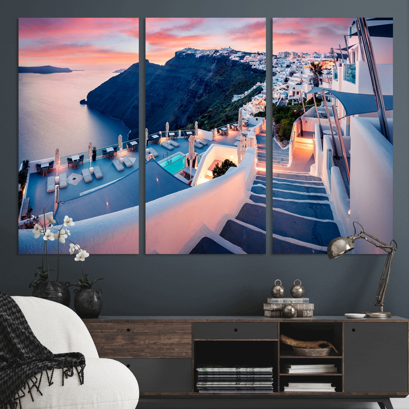 Greece Santorini Wall Art Landscape Canvas Print