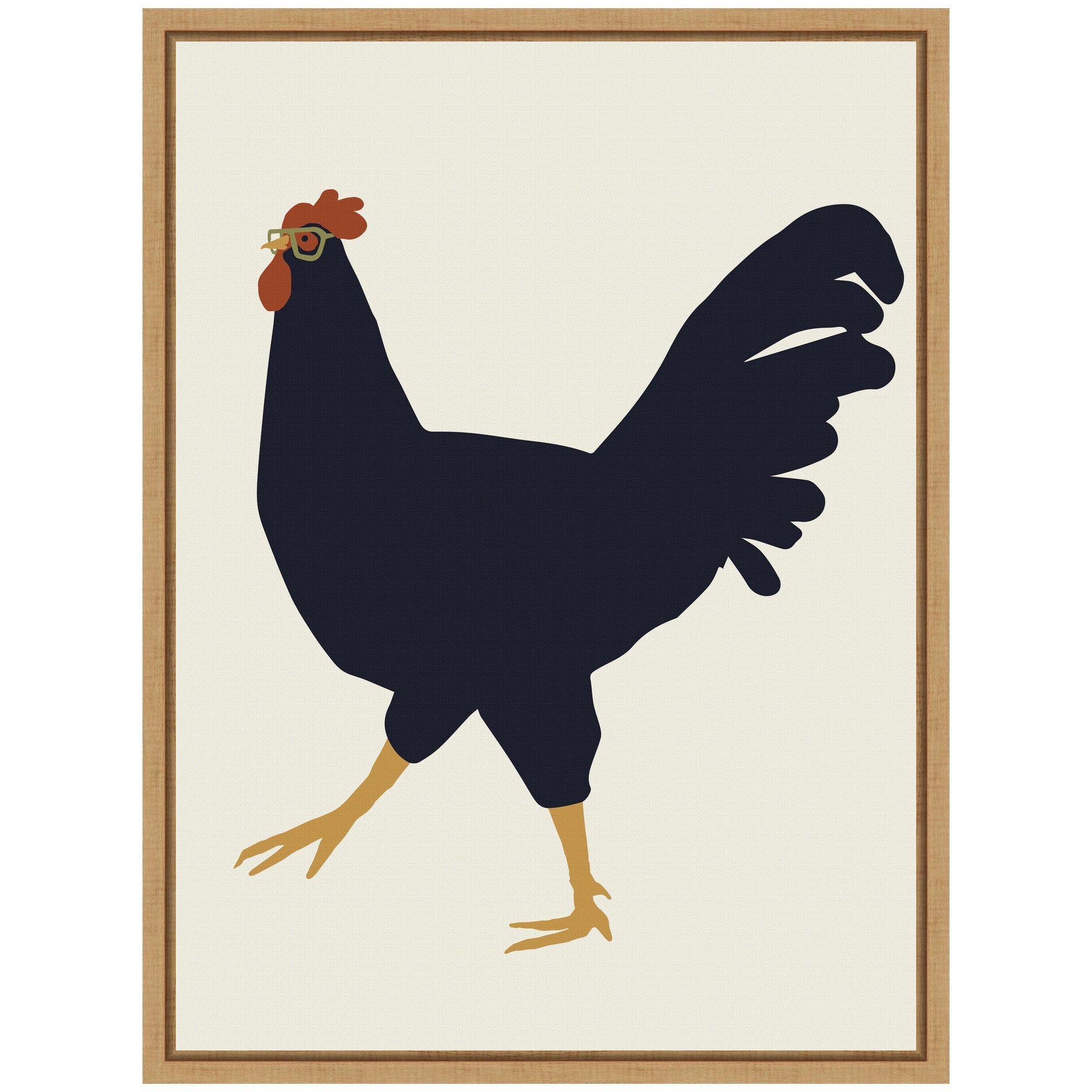 Sylvie Farm Rooster Framed Canvas by Hannah Beisang