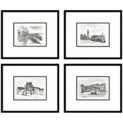 Vintage Europe 4 Piece Framed Wall Art Print Set by Teju Reval