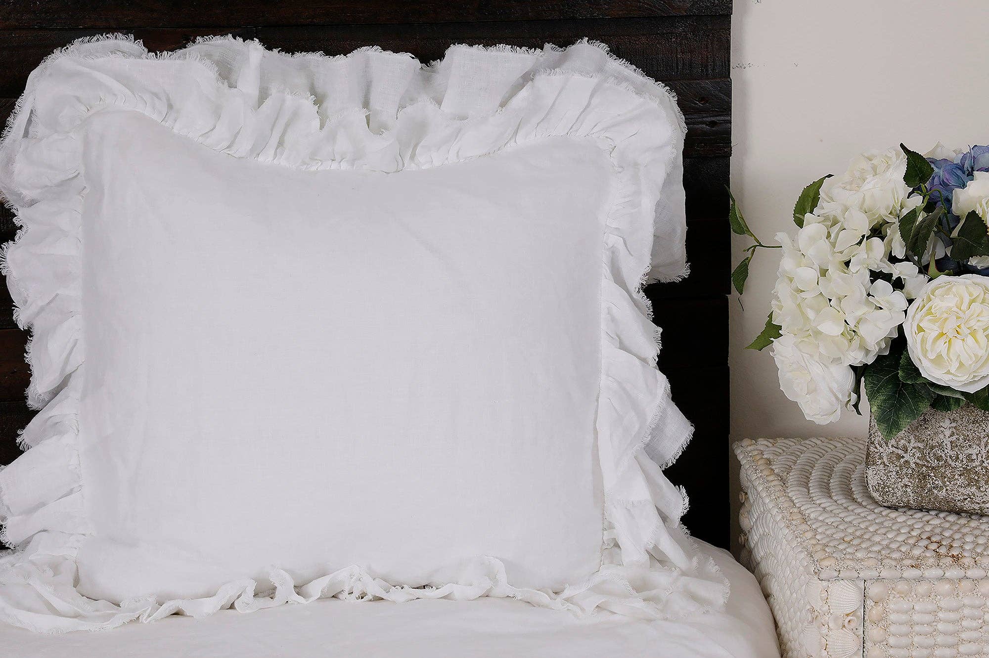 Tara High-Quality Fine Linen Pillow Sham: Greige / King 20"x36"