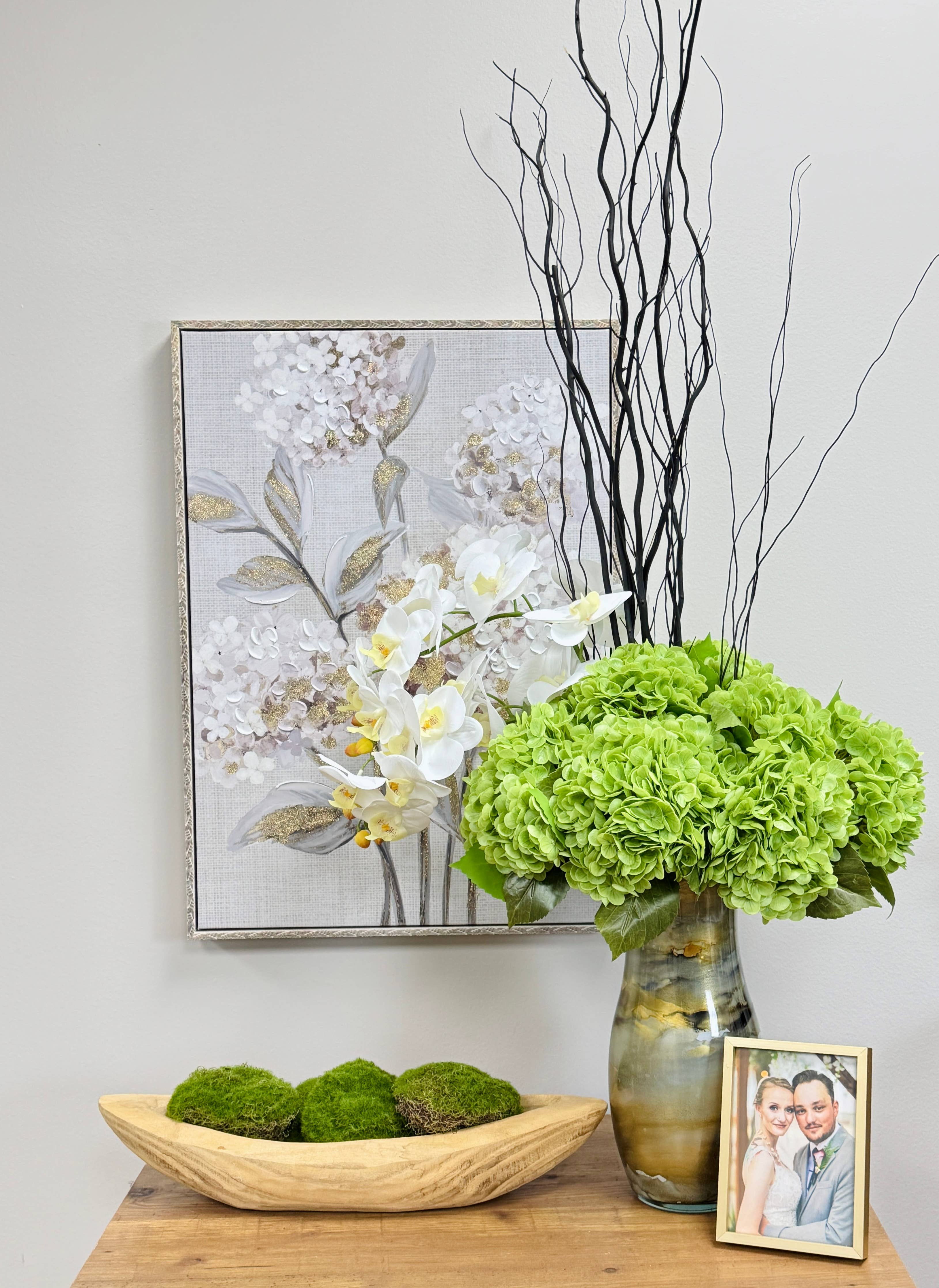 12.5"Real Touch lifelike Hydrangea-6”bloom: Pure White