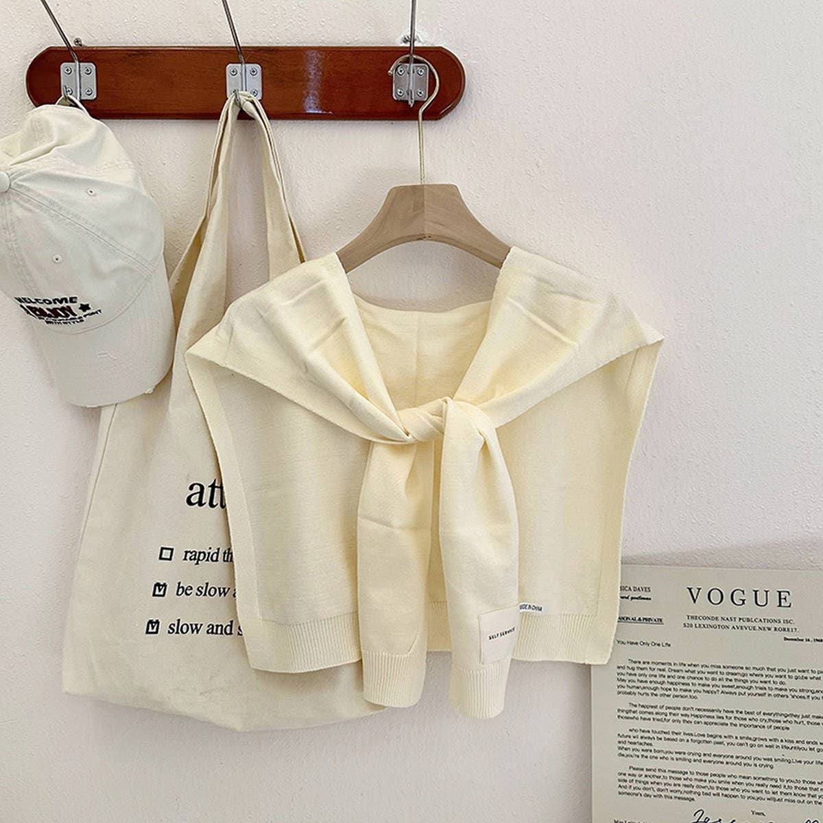 Solid Color Knitted Knotted Shawl–Casual & Cozy _CWASC0757: CAMEL / (OS) 2