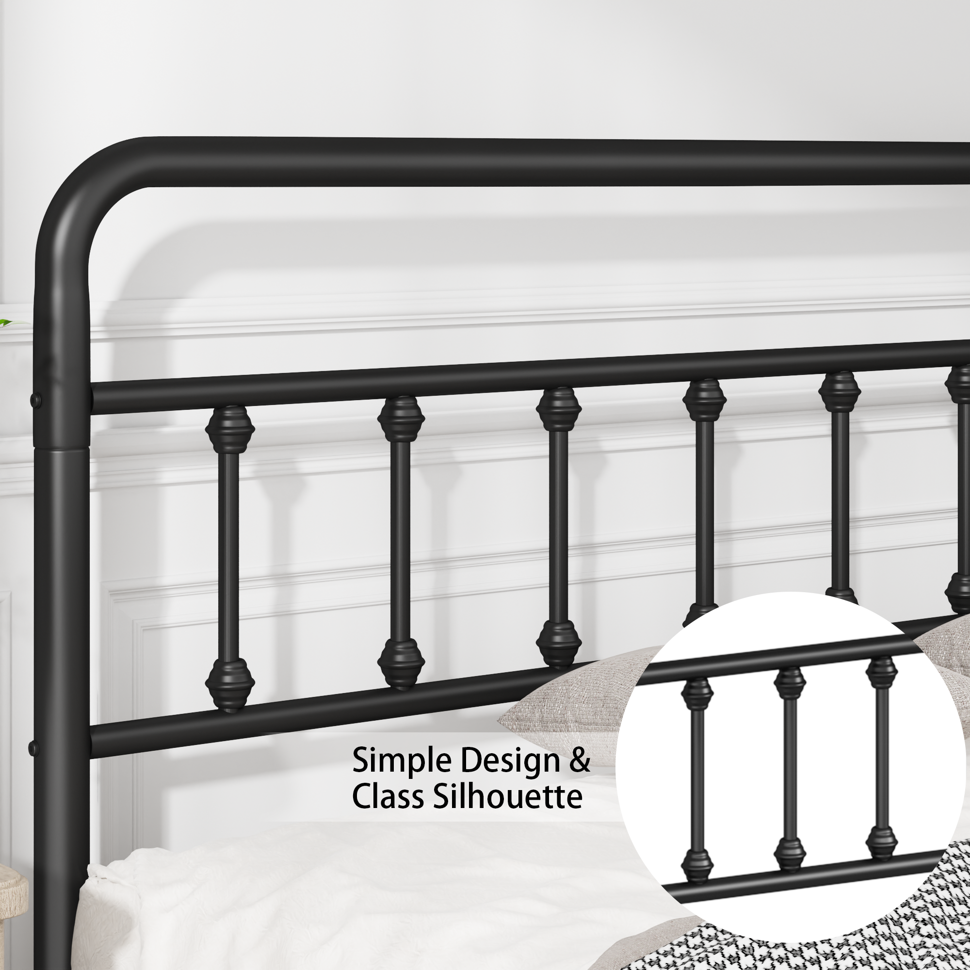 Metal Full Size Bed Frame with Headboard and Under Bed Storage