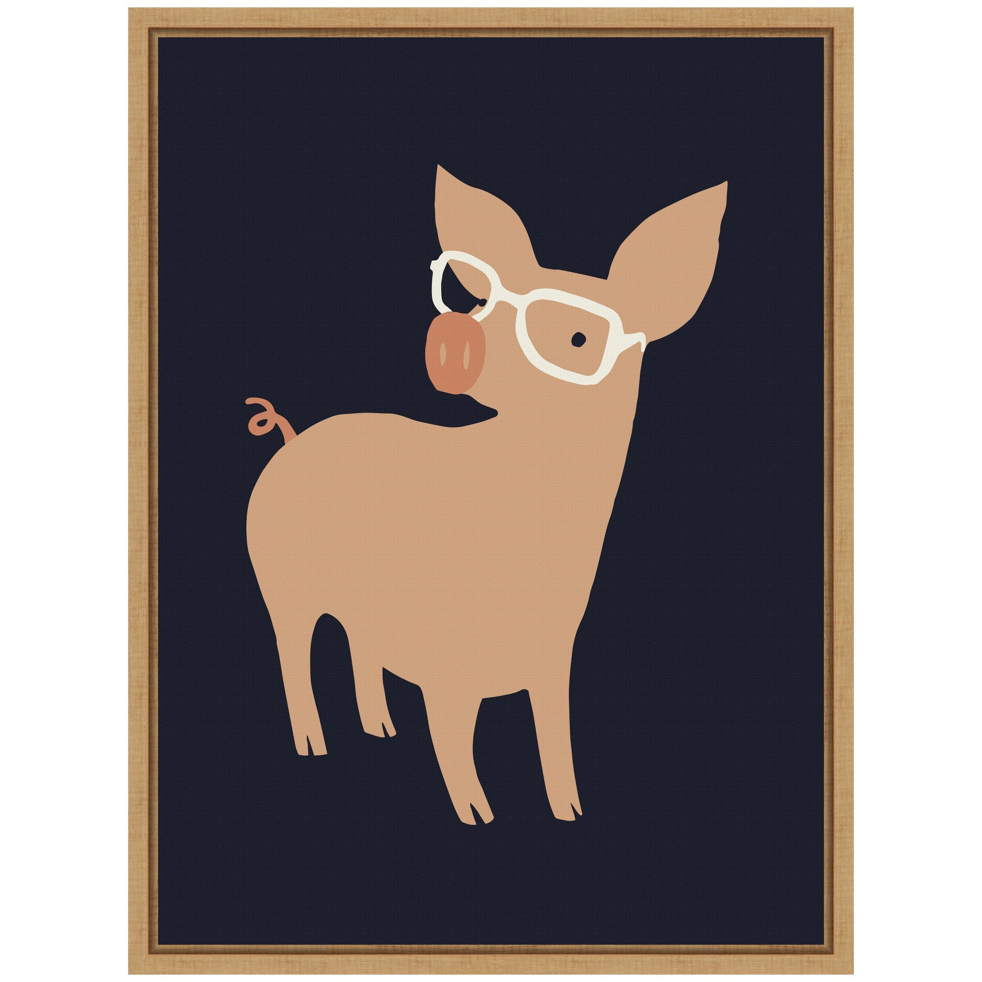 Sylvie Farm Pig Framed Canvas by Hannah Beisang