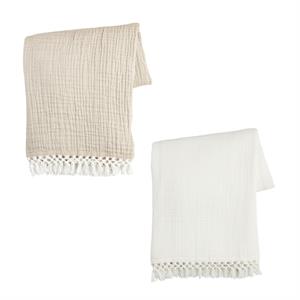 Macrame Muslin Throws - 2 Colors
