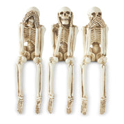 Set of 3 SEE NO EVIL HEAR NO EVIL SPEAK NO EVIL Skeletons
