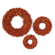Orange Preserved Boxwood Wreaths - 3 Sizes