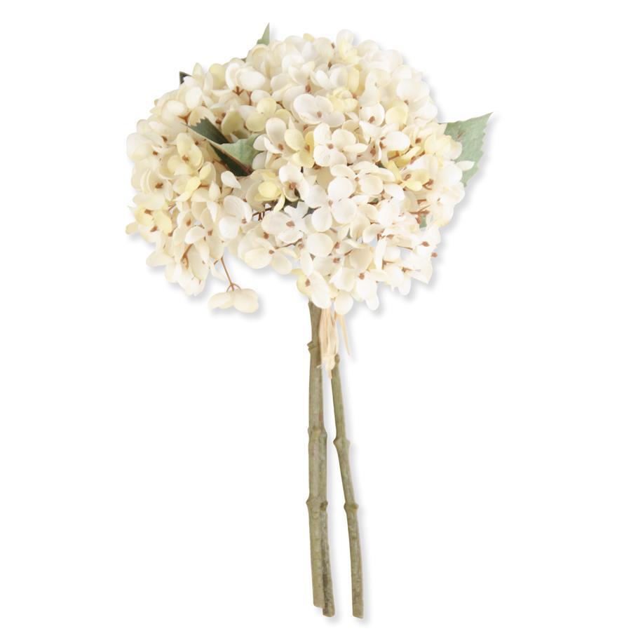 13 Inch Cream Two Tone Hydrangea Bundle (3 Stems)