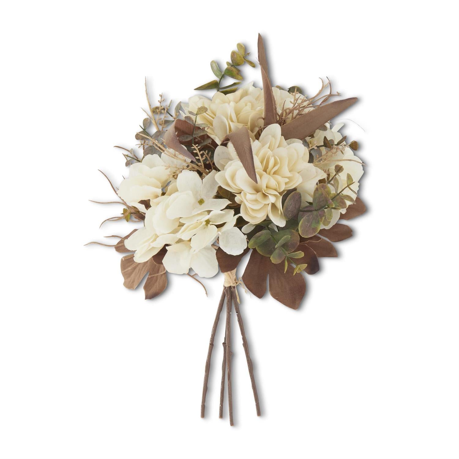 14 Inch Cream Faux Dried Floral Bundle (4 Stems)
